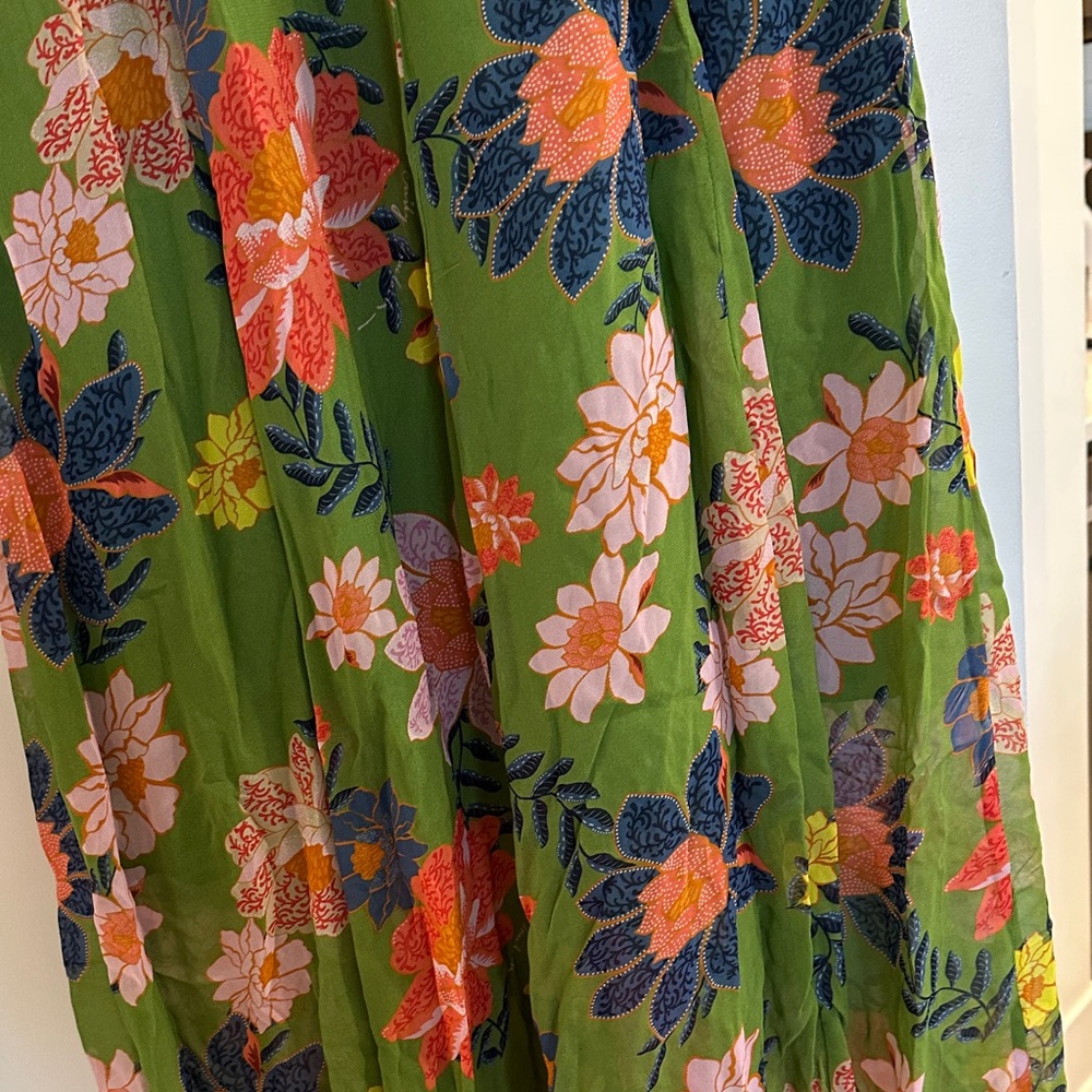 NWOT Emily Lovelock Floral Green Maxi Dress - Picture 9 of 9